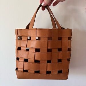 MADEWELL - Brown Leather Cross Stitch Crossbody Bag